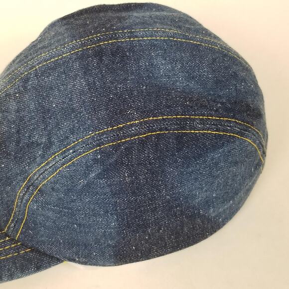 Samurai Jeans Hat Cap Fitted Mens Blue Denim Workwear Made in Japan Otokogi 15oz - Picture 5 of 9